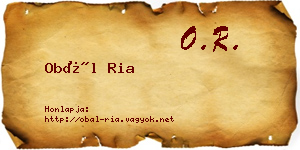Obál Ria névjegykártya